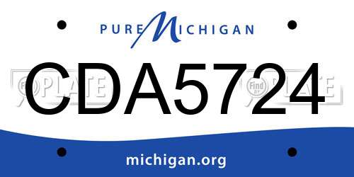 CDA5724 Michigan License Plate