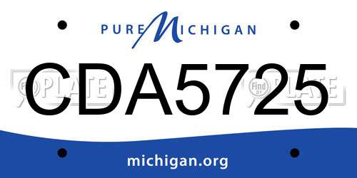 CDA5725 Michigan License Plate