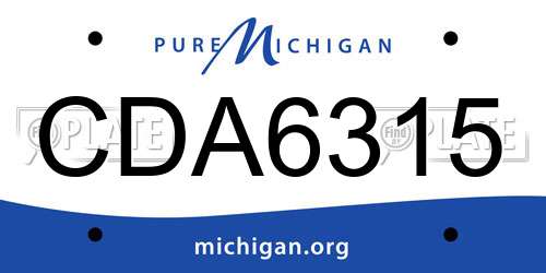 CDA6315 Michigan License Plate