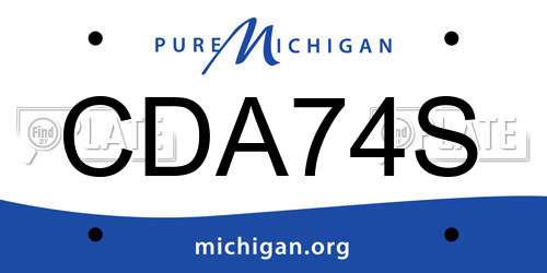 CDA74S Michigan License Plate