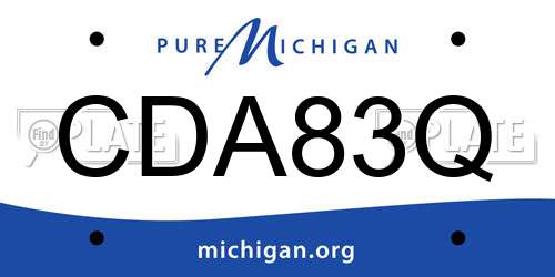 CDA83Q Michigan License Plate