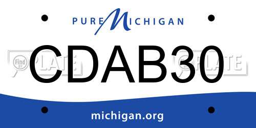CDAB30 Michigan License Plate