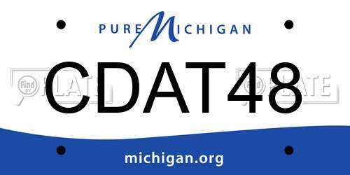CDAT48 Michigan License Plate