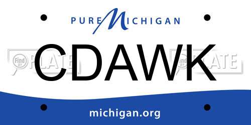 CDAWK Michigan License Plate