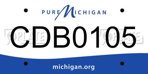 CDB0105 Michigan License Plate