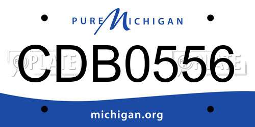 CDB0556 Michigan License Plate