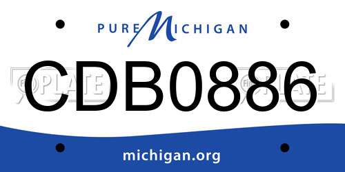CDB0886 Michigan License Plate