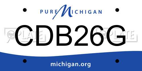 CDB26G Michigan License Plate