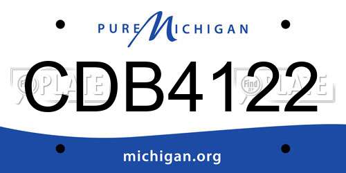 CDB4122 Michigan License Plate