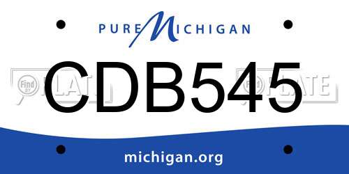 CDB545 Michigan License Plate