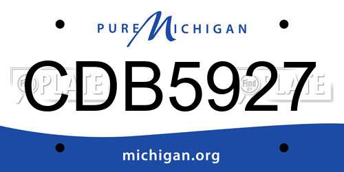 CDB5927 Michigan License Plate
