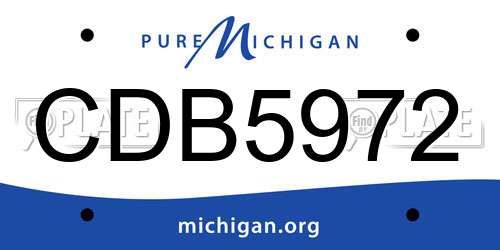 CDB5972 Michigan License Plate