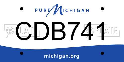 CDB741 Michigan License Plate