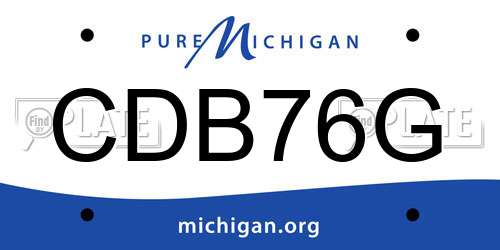CDB76G Michigan License Plate