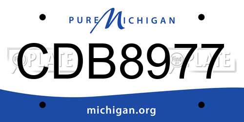 CDB8977 Michigan License Plate