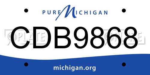 CDB9868 Michigan License Plate