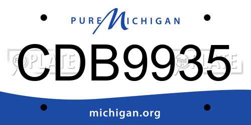 CDB9935 Michigan License Plate