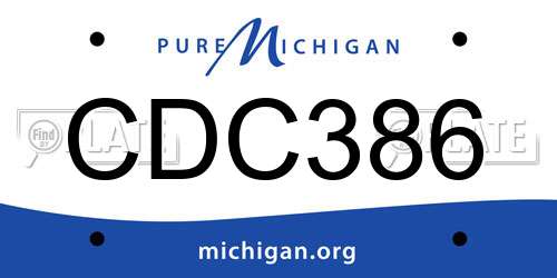 CDC386 Michigan License Plate