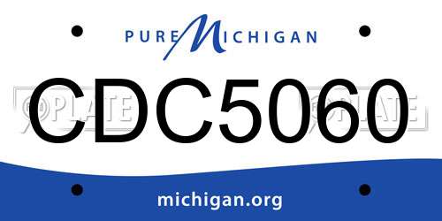 CDC5060 Michigan License Plate