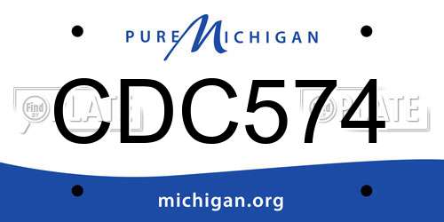 CDC574 Michigan License Plate