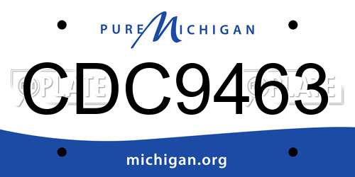 CDC9463 Michigan License Plate