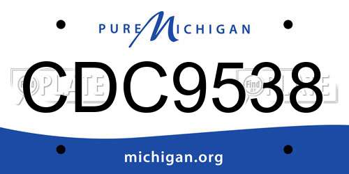CDC9538 Michigan License Plate