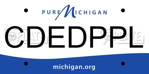 CDEDPPL Michigan License Plate