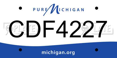 CDF4227 Michigan License Plate