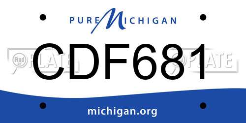 CDF681 Michigan License Plate