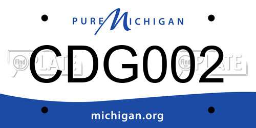 CDG002 Michigan License Plate