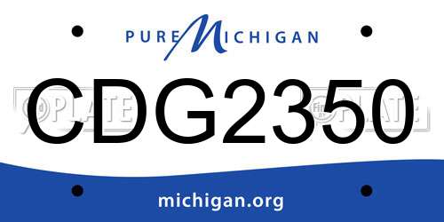 CDG2350 Michigan License Plate