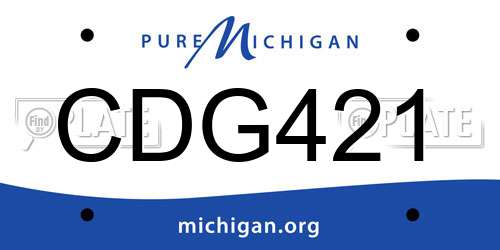 CDG421 Michigan License Plate