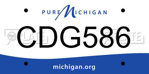 CDG586 Michigan License Plate