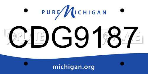 CDG9187 Michigan License Plate