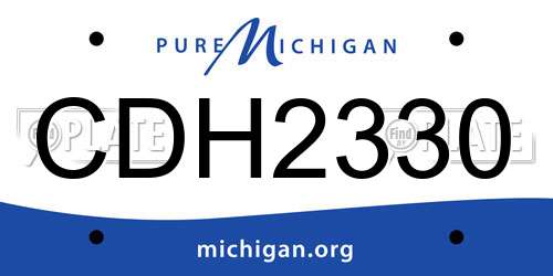 CDH2330 Michigan License Plate