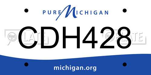 CDH428 Michigan License Plate