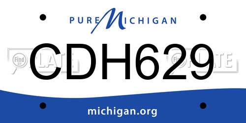 CDH629 Michigan License Plate