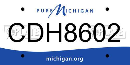 CDH8602 Michigan License Plate