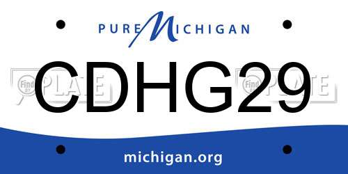 CDHG29 Michigan License Plate
