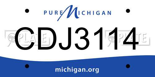 CDJ3114 Michigan License Plate