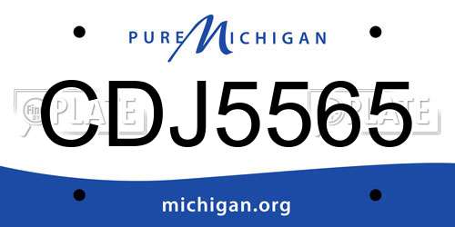 CDJ5565 Michigan License Plate