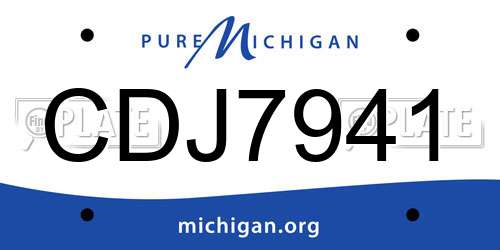 CDJ7941 Michigan License Plate