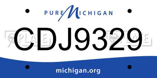 CDJ9329 Michigan License Plate