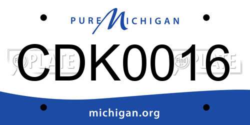 CDK0016 Michigan License Plate