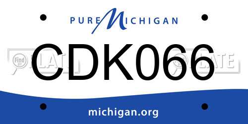 CDK066 Michigan License Plate