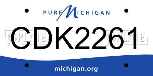 CDK2261 Michigan License Plate