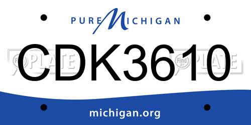 CDK3610 Michigan License Plate