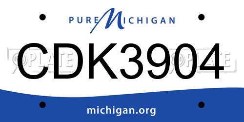 CDK3904 Michigan License Plate