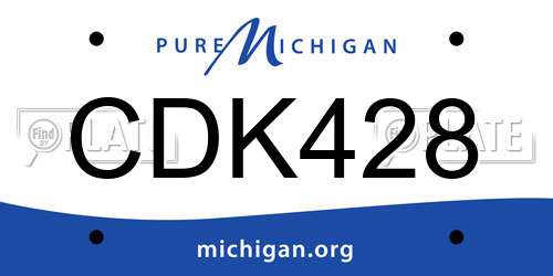 CDK428 Michigan License Plate