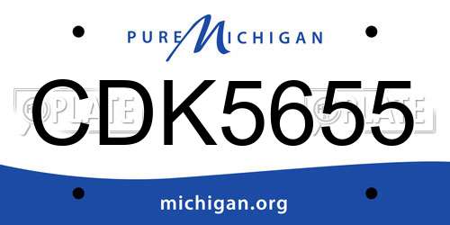 CDK5655 Michigan License Plate